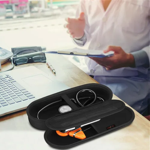 Vista 6 de Estuche para estetoscopio para 3M Littmann Classic III, Lightweight II S.E, Cardiology IV Diagnostic, estetoscopios MDF Acoustica - Bolsa