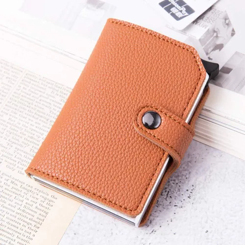 Vista 9 de Tarjetero de crédito Slim Wallet Front Pocket Protector Pop Up Design Aluminio hasta 7
