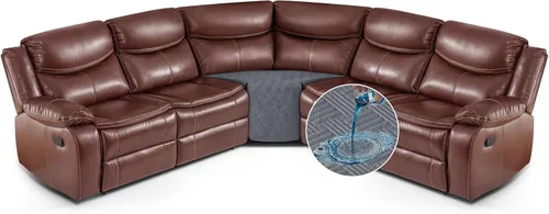 Vista 11 de KinCam Fundas impermeables para sofá modular reclinable, fundas de sofá reclinable de gran tamaño para sofá en forma de L, funda de sofá Chocolate