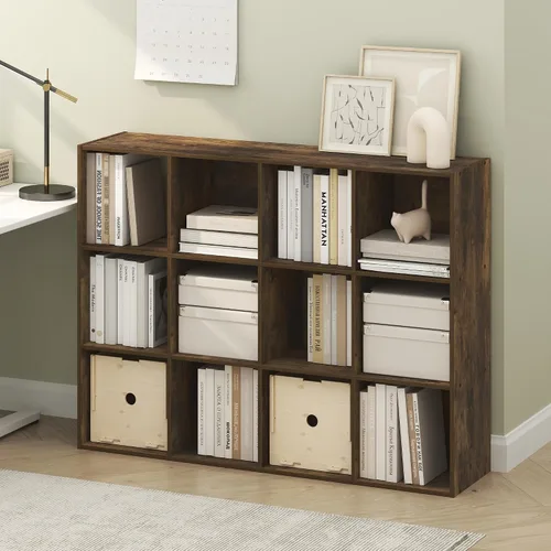 Vista 12 de Furinno Viola Estantería de Libros, Librero de 3 Niveles, Organizador de Almacenamiento en Cubos Estantería con Estante Abierto, con Contenedores