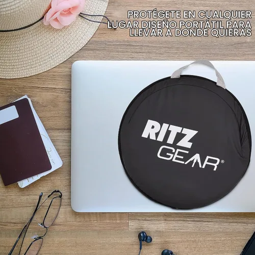 Vista 6 de RitzGear - Parasol plegable para laptop Capucha portátil compacta antirreflejo, tienda de campaña y funda de transporte para portátiles