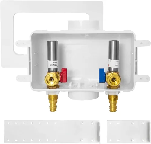 Vista 8 de 1 caja de salida para lavadora HeSun, entrada PEX-A de 1/2" x salida MHT