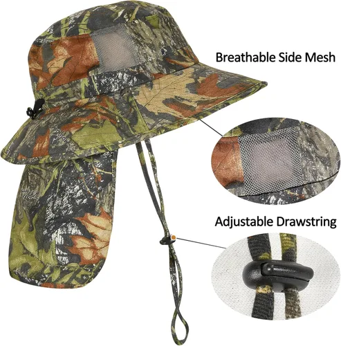 Vista 2 de Catalonia Sombrero de sol para hombre, sombrero de ala ancha para exteriores con solapa para el cuello, para pesca, senderismo, safari, jardinería