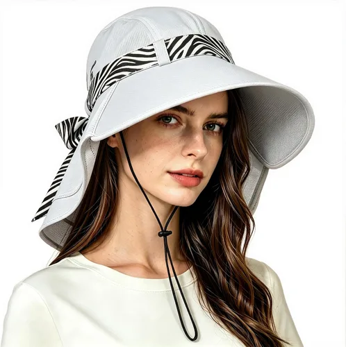 Vista 8 de Solaris UPF 50+ Gorro de ala ancha para mujer - Tamaño pequeño, ligero y plegable, gorro floral refrescante con solapa para el cuello