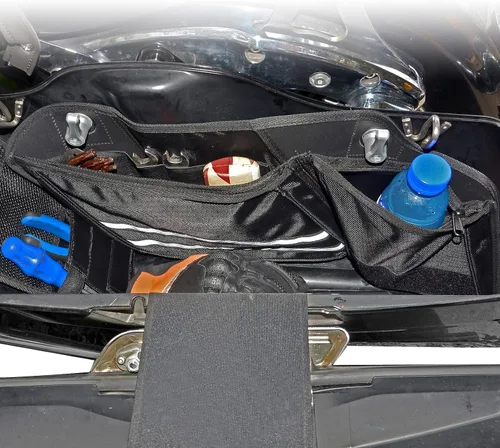 Vista 3 de Goldfire Organizador de alforjas Harley para bolsa de sillín Harley, organizador de herramientas lateral, bolsa de almacenamiento para Touring Road
