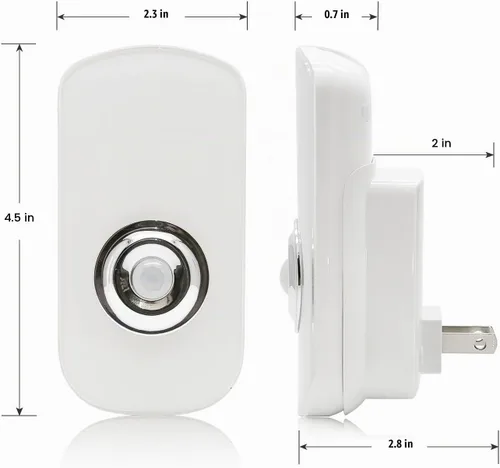 Vista 5 de Sensky Luz nocturna con sensor de movimiento 3 en 1 enchufable, linterna recargable, luz nocturna de emergencia para dormitorio, baño, sala