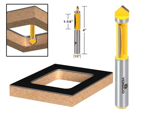 Vista 2 de YONICO Router Bits Patrón Bit Panel Pilot Trim 1-1/4-Inch X 1/2-Inch Diámetro 1/2-Inch Shank 14175