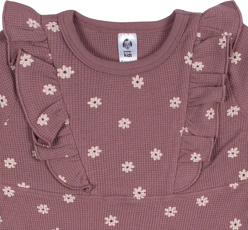 Vista 4 de Gerber Vestido de manga larga con detalle de volantes para bebé niña
