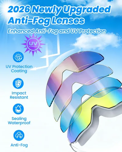 Vista 3 de Paquete de 2 gafas de natación para adultos, hombres y mujeres, protección UV antivaho sin fugas, visión amplia de 180°, visión clara, gafas