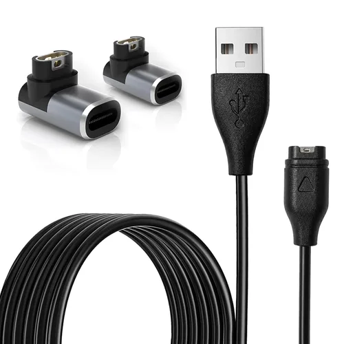 Vista 9 de Cable de carga para Garmin Watch, cable de carga USB de 3.3 pies con 2 conectores adaptadores de cargador para Garmin Fenix 5 5S 5X 7 7S 7S