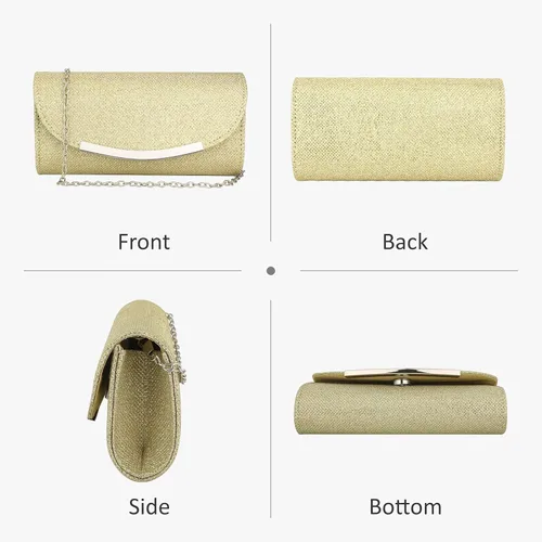 Vista 3 de Bolsos de mano para mujer, lentejuelas brillantes, sobre con purpurina, bolsa de noche, formal, boda, fiesta, bolso de mano