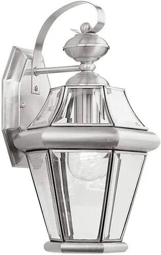 Vista 12 de Livex Lighting 2161-04 Farol de pared para exteriores con pantallas de vidrio biselado transparente, color negro Persianas de vidrio biselado