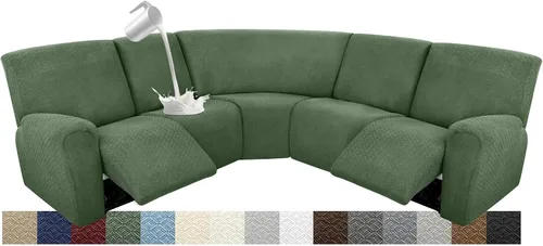 Vista 45 de Fundas para sofá modular reclinable, impermeable, en forma de L, lavable, para sofá reclinable en forma de L, súper elásticas, suaves, para esquinas