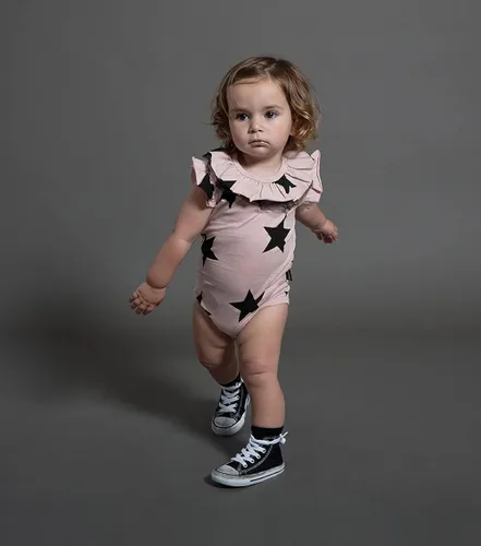 Vista 4 de NUNUNU Enterizo de manga corta para bebé, 100% algodón, unisex para niñas y niños