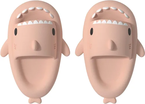Vista 4 de ChayChax- Sandalias con diseño de tiburónnubecaricatura antideslizantes de punta abierta para niños y niñas, muy cómodas, bonitas, suela gruesa