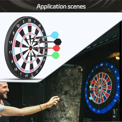 Vista 6 de CyeeLife Integrated Dart Shaft and Flights Standard Shape,Black/Red/Blue/Green,4 Set (12pcs)