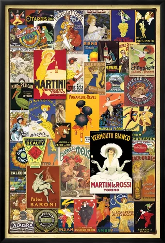 Vista 2 de AllPosters Póster de pared con anuncios vintage de bebidas sobre marco negro, 24 x 36 pulgadas