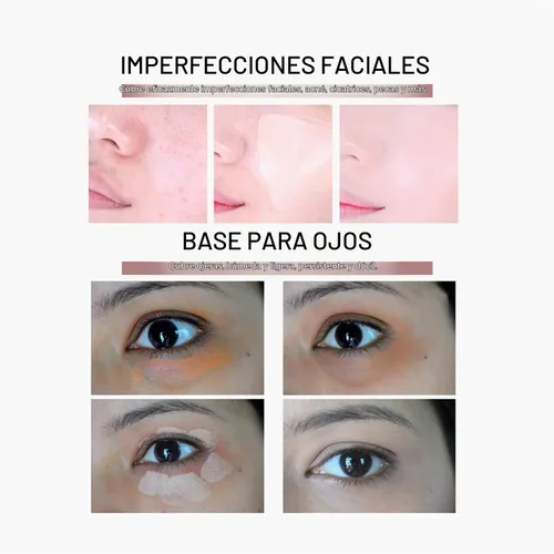 Vista 8 de Kit de maquillaje corrector de cobertura completa impermeable con esponja de imprimación, base líquida mate para cara, ojos y cubierta de cicatrices