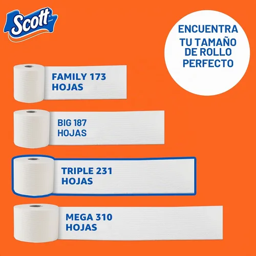 Vista 6 de Scott ComfortPlus - Papel higiénico, 36 rollos triples, 231 hojas por rollo