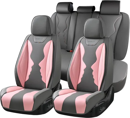 Vista 28 de Coverado Juego completo de fundas de asiento de automóvil, fundas de asiento de 5 asientos, protectores de asiento de malla transpirable, ajuste