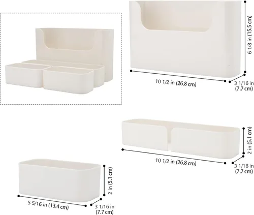 Vista 2 de Poeland Estante flotante montado en la pared, adhesivo sin perforaciones, organizador de baño, estante de repisa para decoración