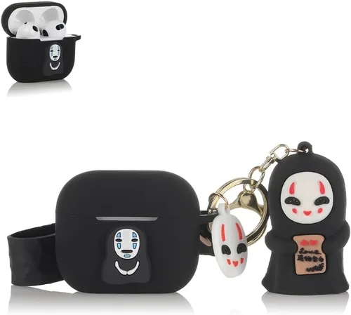 Vista 7 de Funda para AirPods de tercera generación con mosquetón de cordón para muñeca, bonita funda protectora de silicona a prueba de golpes con múltiples