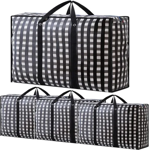 Vista 8 de Bolsas de mudanza extragrandes resistentes, bolsas de almacenamiento organizadoras gigantes de 168L con cremallera duradera, bolsas resistentes al