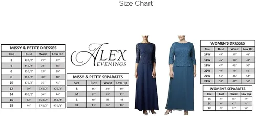 Vista 4 de Alex Evenings Vestidos cortos bordados para mujer
