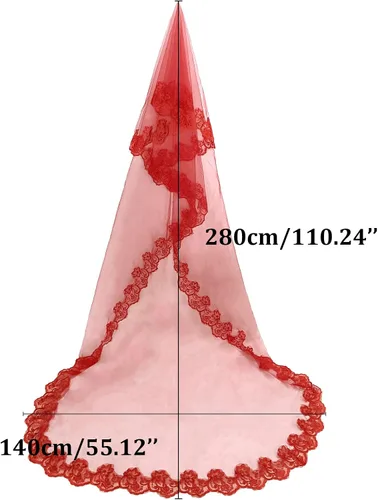 Vista 2 de Velos cortos de malla de encaje de 2 niveles con peine, para despedida de soltera de tul simple para mujer, para boda, despedida de soltera V1