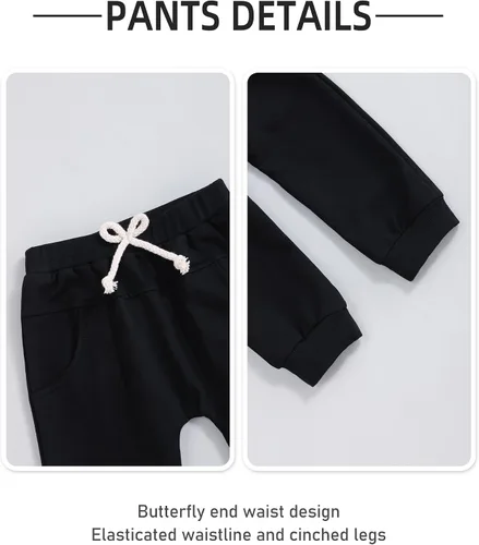 Vista 4 de RCPATERN Conjunto de sudadera de calabaza y pantalones de Halloween para bebé, con cuello redondo, para Halloween, otoño e invierno