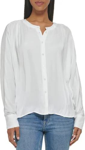 Vista 4 de Calvin Klein Blusa de mujer con puños anchos y parte delantera fruncida