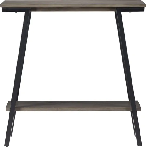 Vista 4 de Leick Home 214338 Empiria Mesa consola de madera con marco de metal para sala de estar, entrada, dormitorio, gris