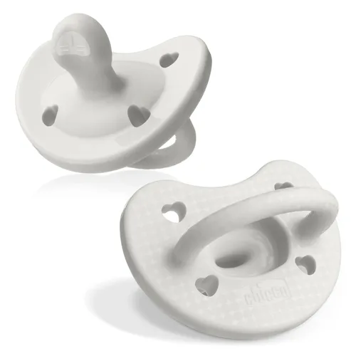 Vista 17 de Chicco Luxe Orthodontic Pacifier One-Piece Silicone, 0-6m, 2-Pack Rubor