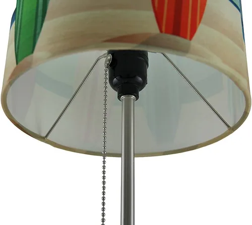 Vista 4 de Zeckos Lámpara de mesa de acero inoxidable de 18 pulgadas, un acento de decoración temática de playa perfecto con cautivadora pantalla de tabla