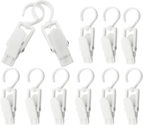 Vista 8 de Ganchos giratorios de plástico para colgar, ganchos giratorios súper fuertes, ganchos para ropa, clips de ropa, perchas de armario para el hogar