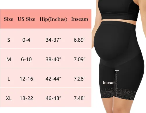 Vista 6 de Baby Bump" Lace Maternity Shapewear for Dress, Mid-Thigh Pregnancy Shapewear for Baby Shower Photoshoot
