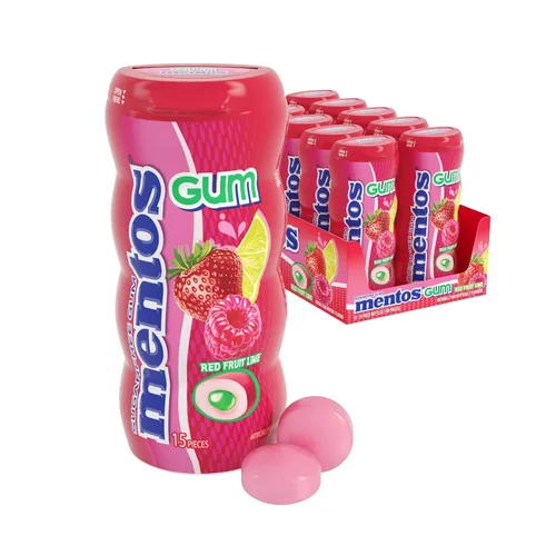 Vista 7 de Mentos Goma de mascar sin azúcar con xilitol, menta fresca, botella de 15 piezas (paquete de 10)