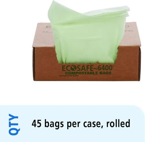 Vista 3 de Stout e2430e85 13 galones 24" x 30" Heavy Duty biodegradables bolsas de basura, 45 bolsas por caja, astm6400, verde, fabricado en Estados Unidos por