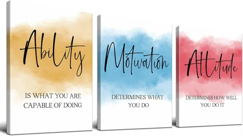 Vista 9 de LANIFANT 3 piezas motivacionales de arte de pared, carteles inspiradores, citas positivas, decoración de pared, decoración de oficina, imágenes