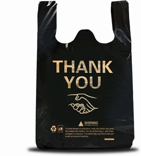 Vista 6 de ysmile 150 piezas Bolsas de Plástico Pequeñas Tipo Camiseta de Agradecimiento para Tiendas de Pequeños Negocios Bolsa de Compras de Plástico Paquete