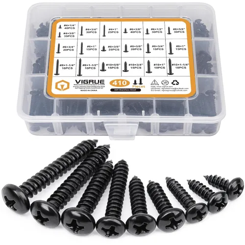Vista 10 de VIGRUE Tornillos para cubierta, tornillos para madera - Tornillos Star Drive para cubiertas de madera para madera, tronco, paisajismo, resistentes a
