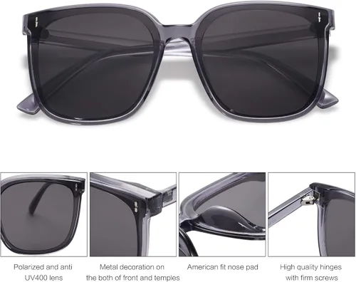 Vista 4 de SOJOS Gafas de sol para mujeres y hombres estilo vintage SJ2157