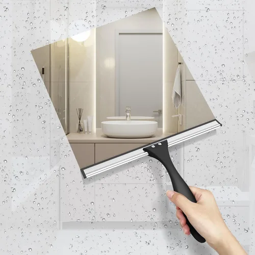 Vista 5 de AmazerBath Escobilla para puerta de cristal de ducha, escobilla de ducha para puertas de cristal, escobilla multiusos con gancho para puertas