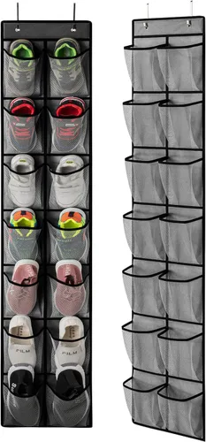 Vista 8 de KEEPJOY Organizador de zapatos de 10 niveles con malla para puerta, colgante con soporte para zapatos para puerta con bolsillos grandes y profundos