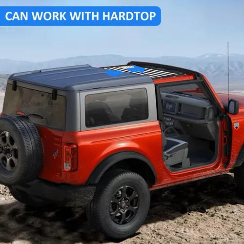 Vista 4 de Parasol Compatible con Ford Bronco Nuevo 2021 2022 2023 2024 2025 de 2 Puertas, Parasol Bikini Top para Techo Bimini, Red de Malla Suave, Accesorios