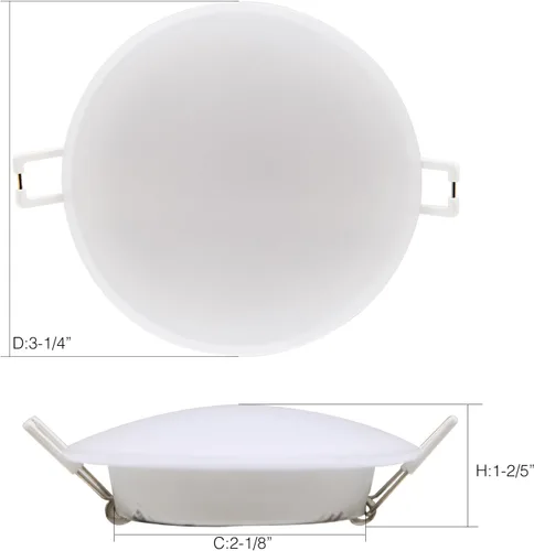 Vista 5 de Lámpara de techo empotrable LED de 12 voltios, luz de disco de 3 pulgadas, regulable 4 W 3500 K blanco cálido, luz interior de montaje empotrado