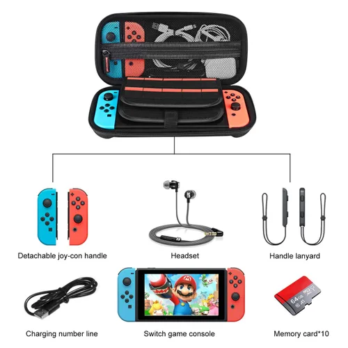 Vista 7 de TYUOBOX Switch Carrying Case - Protective Hard Shell Travel Switch Case for Nintendo SwitchSwitch OLED Console & Accessories, Carry 20