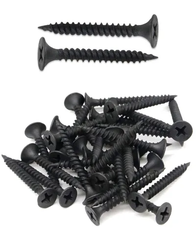 Vista 11 de 50 tornillos Phillips de cabeza plana #7 x 1-3/4 pulgadas para paneles de yeso, rosca fina, tornillo de madera de punta afilada, acero al carbono
