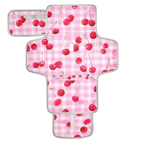 Vista 12 de Cambiador de pañales portátil con estampado de vaca beige y negro, impermeable, plegable, tapete cambiador de pañales de viaje para bebés, regalos