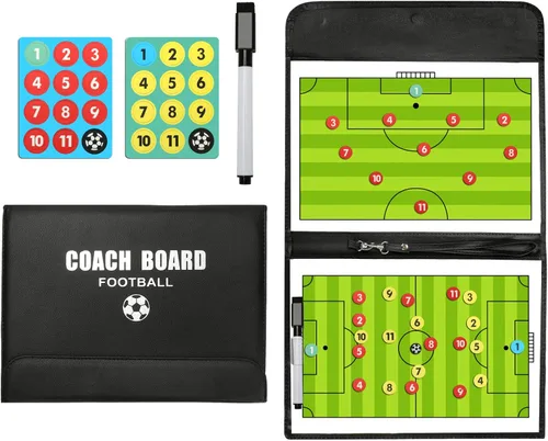 Vista 10 de Pure Vie Tabla magnética de tácticas de entrenamiento de fútbol, portapapeles de fútbol portátil para entrenadores de fútbol de borrado en seco